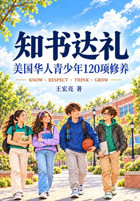 《知书达礼》封面：四位青少年走在校园里，王宏亮著